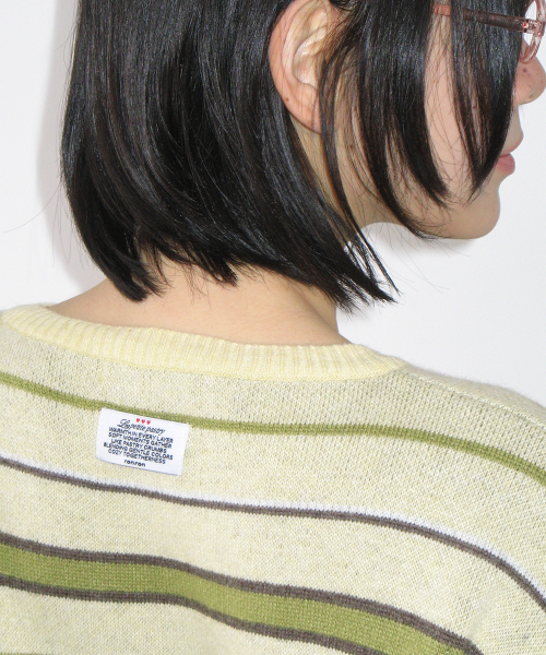 MULTI STRIPE OVERSIZED KNIT SOFT YELLOW