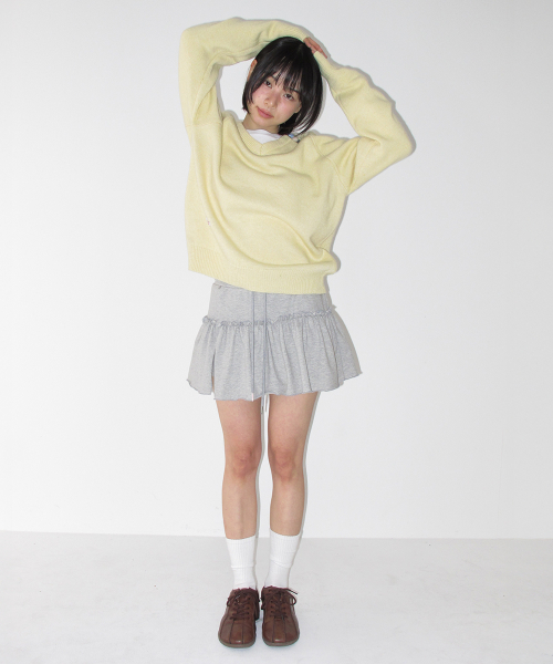 SOFT V NECK BASIC KNIT SOFT YELLOW