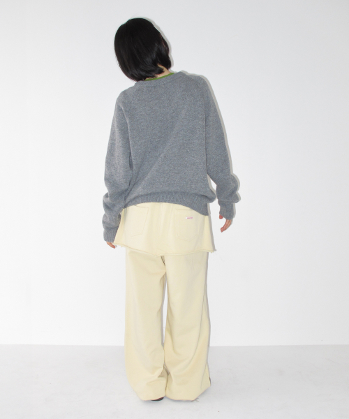 SOFT V NECK BASIC KNIT GREY