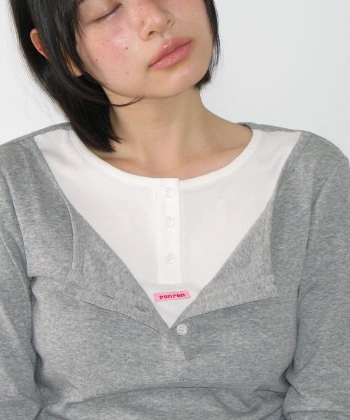 LAYERED HENRYNECK LONG SLEEVE GREY