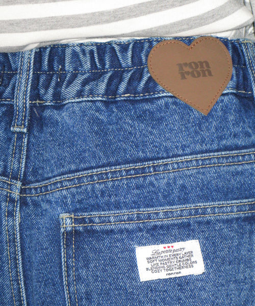SEAM DETAIL BANDING DENIM PANTS MEDIUM BLUE