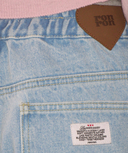 SEAM DETAIL BANDING DENIM PANTS LIGHT BLUE
