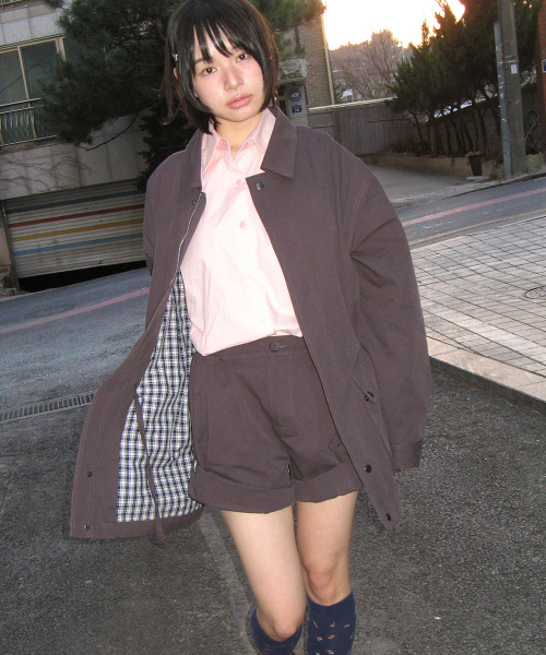 BUTTON ROLL UP SHORTS CHARCOAL