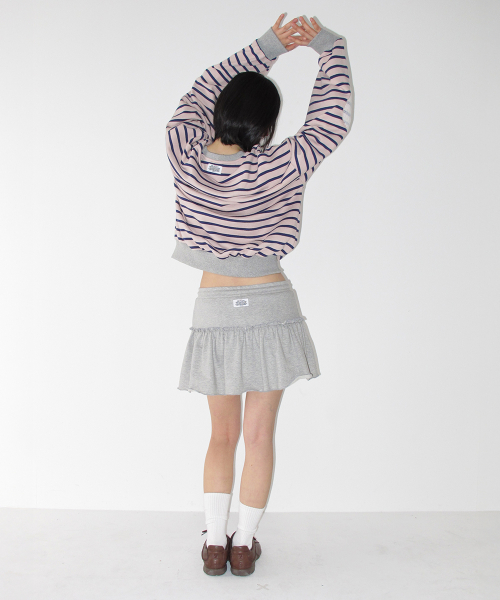 SOFT SHIRRING PANTSKIRT GREY