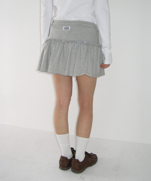 SOFT SHIRRING PANTSKIRT GREY