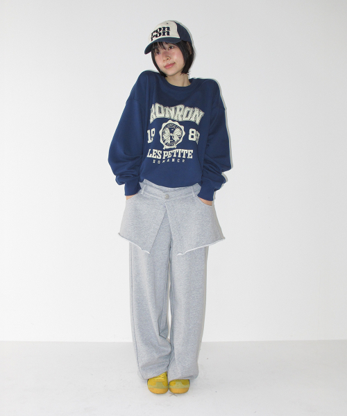SKIRT LAYERED SWEAT PANTS GREY