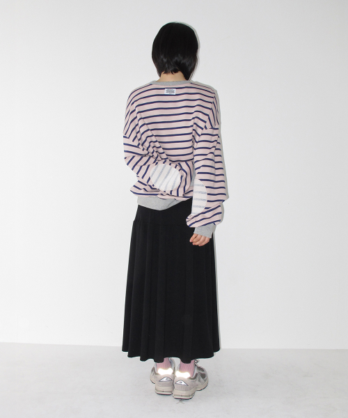 STRAP KNOT LONG SKIRT BLACK