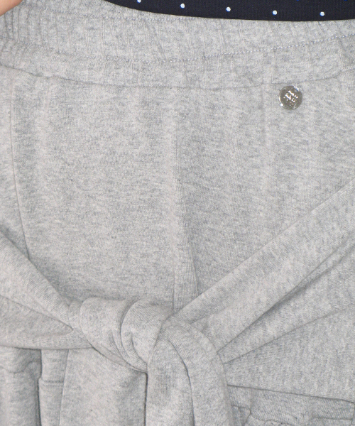 STRAP KNOT LONG SKIRT GREY
