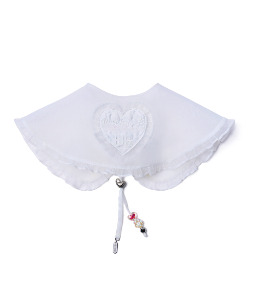 [× ILLIT] ORGANZA CAPE - WHITE