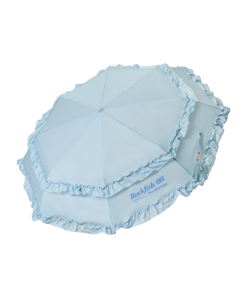 [× ILLIT] SHORT FRILLED UMBRELLA - SKY BLUE