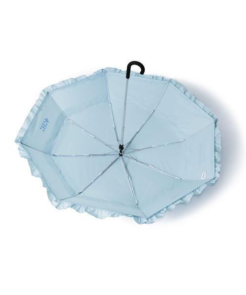 [× ILLIT] SHORT FRILLED UMBRELLA - SKY BLUE