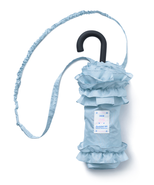 [× ILLIT] SHORT FRILLED UMBRELLA - SKY BLUE