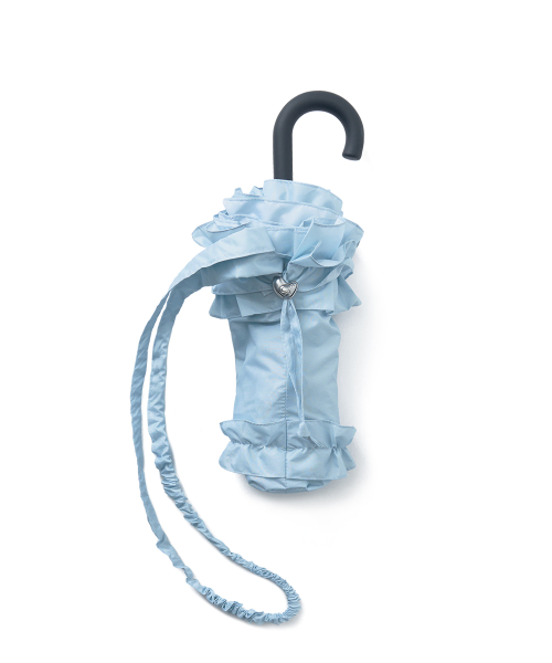 [× ILLIT] SHORT FRILLED UMBRELLA - SKY BLUE