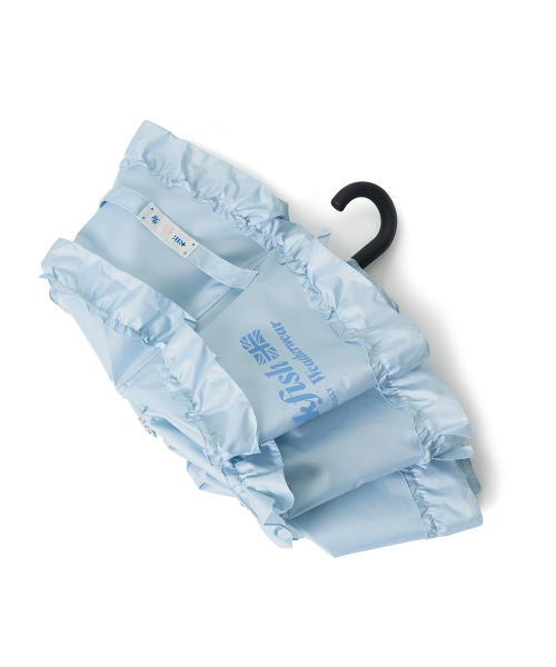 [× ILLIT] SHORT FRILLED UMBRELLA - SKY BLUE