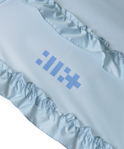[× ILLIT] SHORT FRILLED UMBRELLA - SKY BLUE
