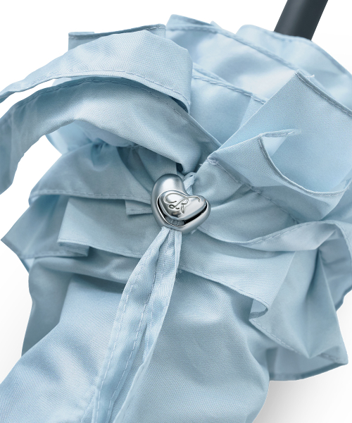 [× ILLIT] SHORT FRILLED UMBRELLA - SKY BLUE