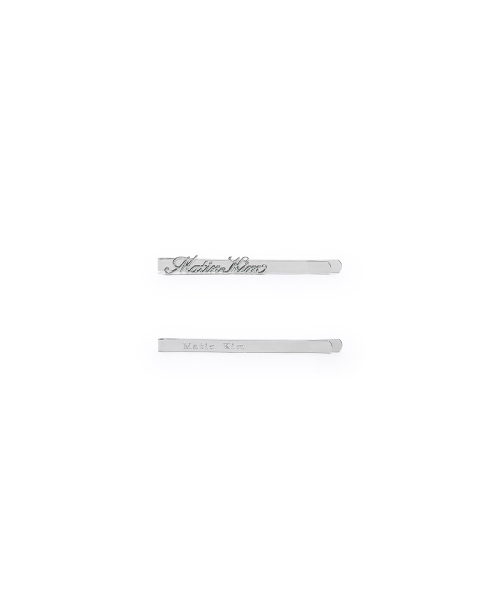 MATIN LOGO BOBBY PIN SET IN SILVER