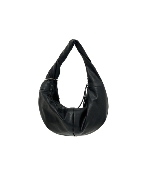TWIST HANDLE SMALL HOBO BAG IN BLACK