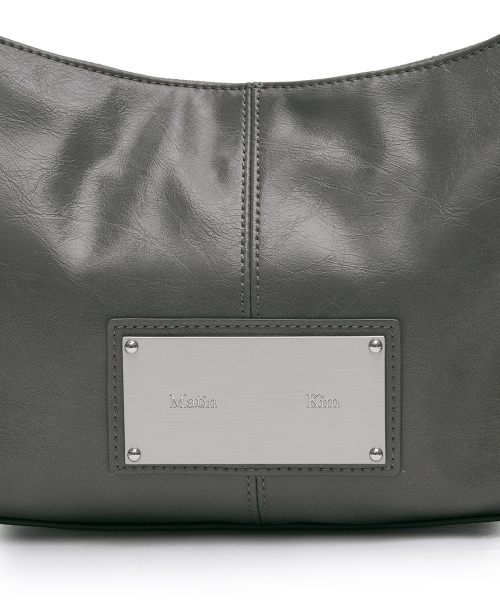 EYELET SHIRRING SHOULDER BAG IN GREY