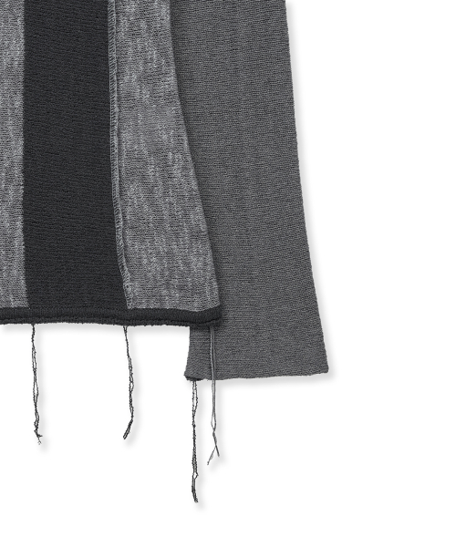 COLOR BLOCK SLIM KNIT CARDIGAN IN CHARCOAL