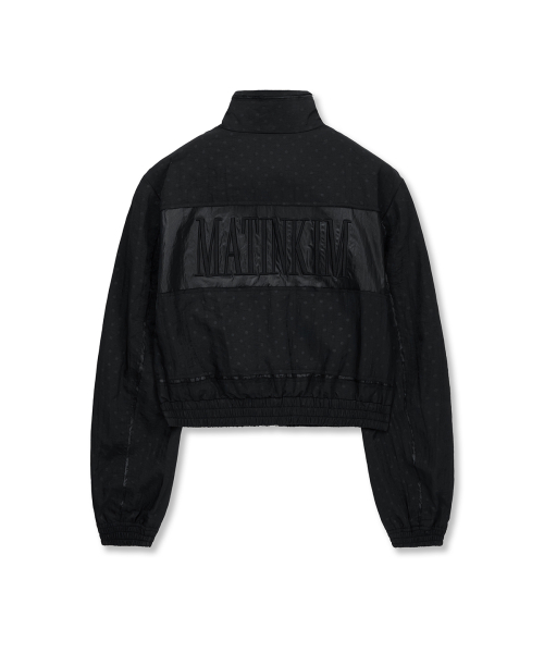 CROPPED EMBROIDERY BACK LOGO JUMPER IN STRONG BLACK