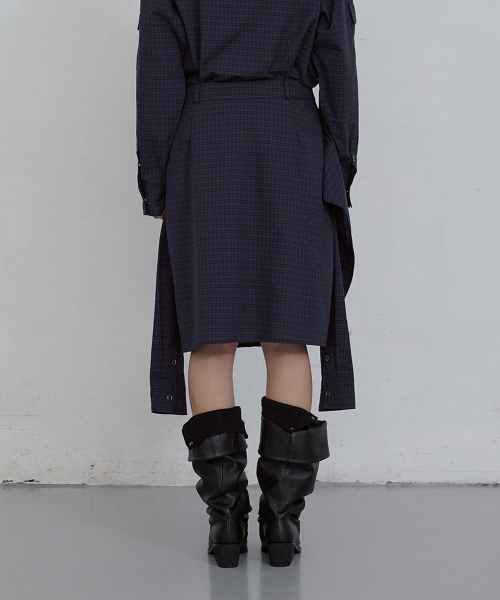 CHECKED WRAP SKIRT_ BLUE CHECK