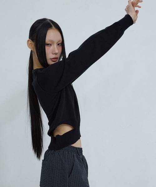 DEEP V-NECK COTTON SWEATER_ BLACK