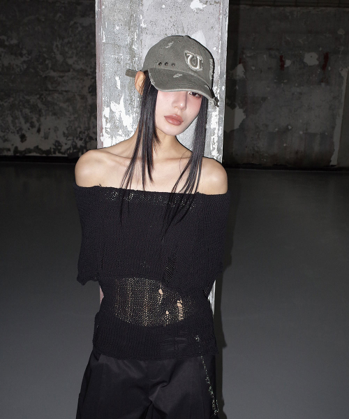 DAMAGED 6-PANEL BALL CAP_ FADED OLIVE