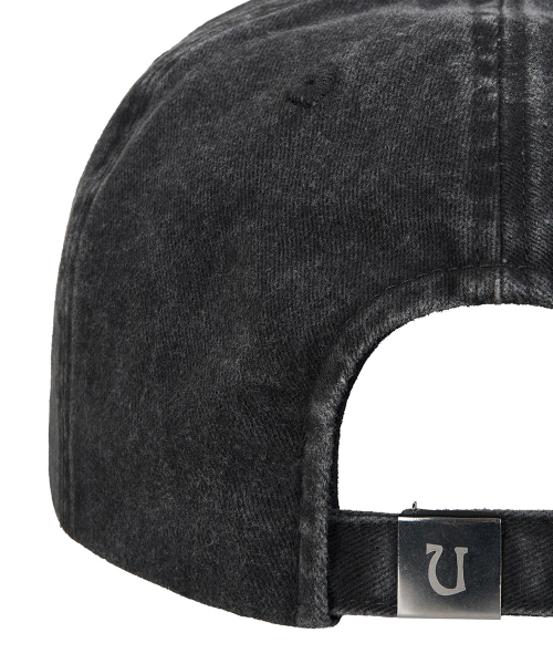 DAMAGED 6-PANEL BALL CAP_ FADED BLACK