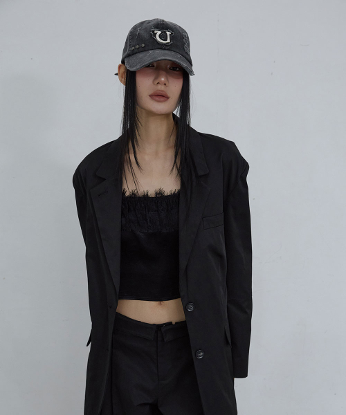 DAMAGED 6-PANEL BALL CAP_ FADED BLACK
