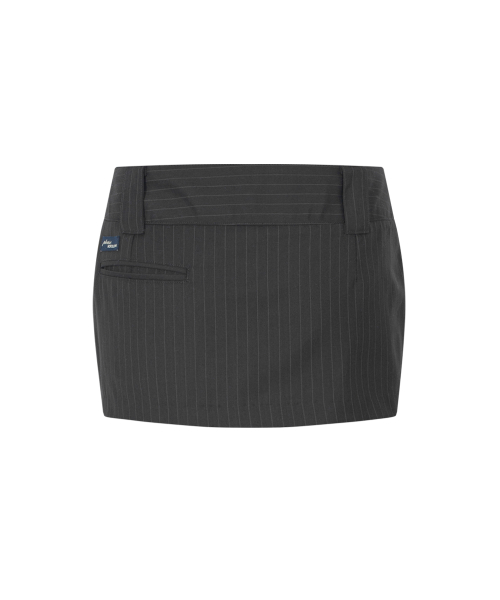 Brynn Stripe Button Skirt (Black)