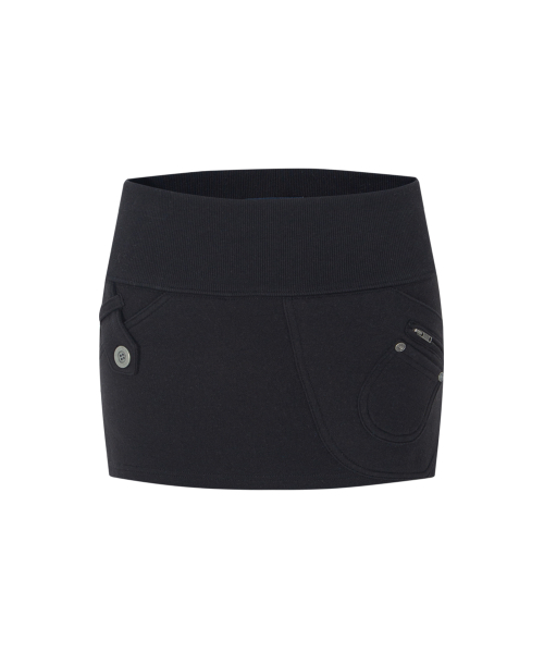 Karena Side Pocket Mini Skirt (Black)