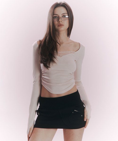 Karena Side Pocket Mini Skirt (Black)