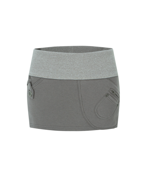 Karena Side Pocket Mini Skirt (Sand Grey)