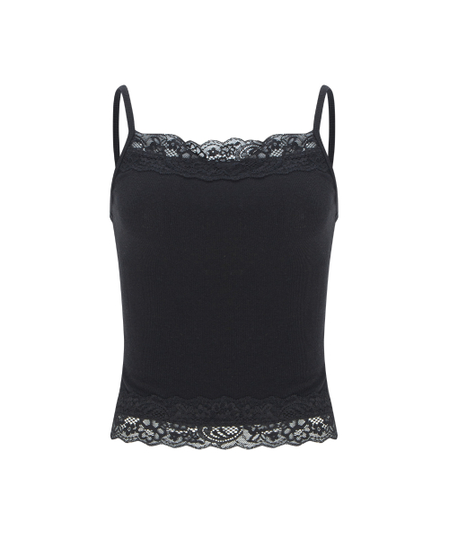 Alice Lace Sleeveless Top (Black)