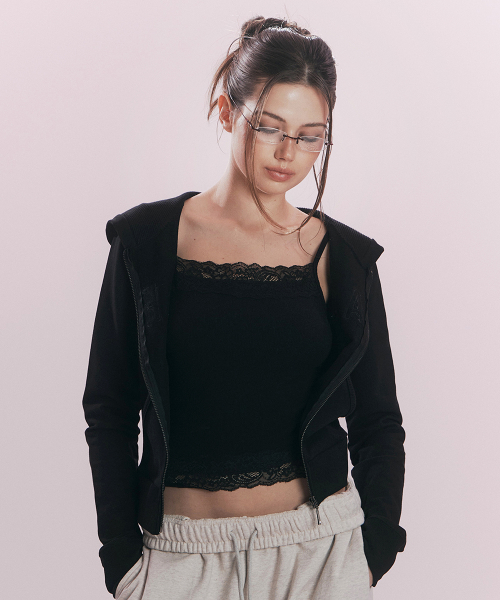 Alice Lace Sleeveless Top (Black)