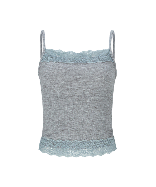 Alice Lace Sleeveless Top (Melange Grey)