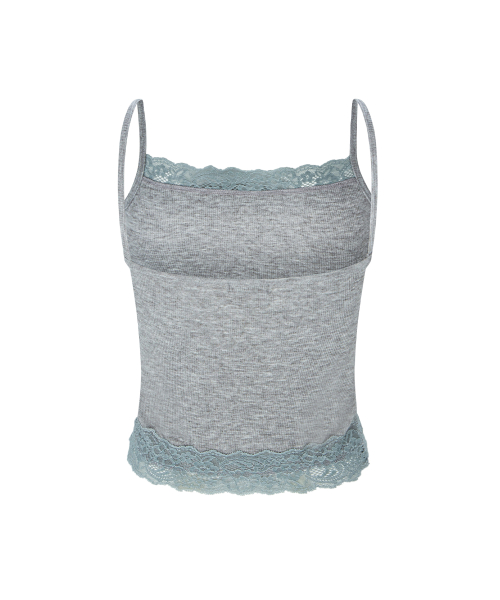 Alice Lace Sleeveless Top (Melange Grey)