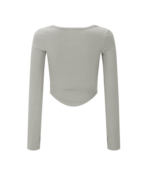 26SS Barbie Squareneck Long Sleeve Top (Mocha Grey)