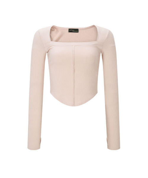 26SS Barbie Squareneck Long Sleeve Top (Baby Pink)