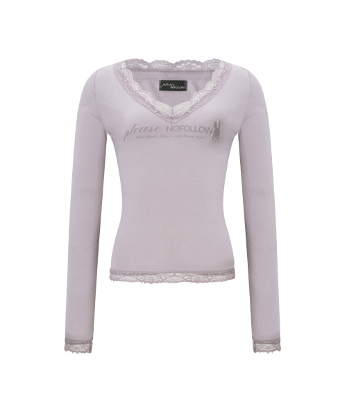 Kane Lace Long Sleeve Top (Pale Violet)