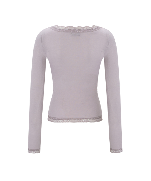 Kane Lace Long Sleeve Top (Pale Violet)