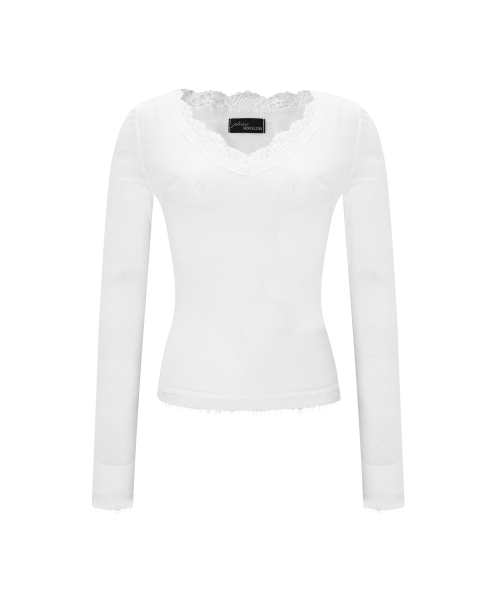 Kane Lace Long Sleeve Top (White)