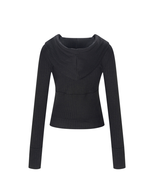 Devon Ribbed Hoodie (Black)