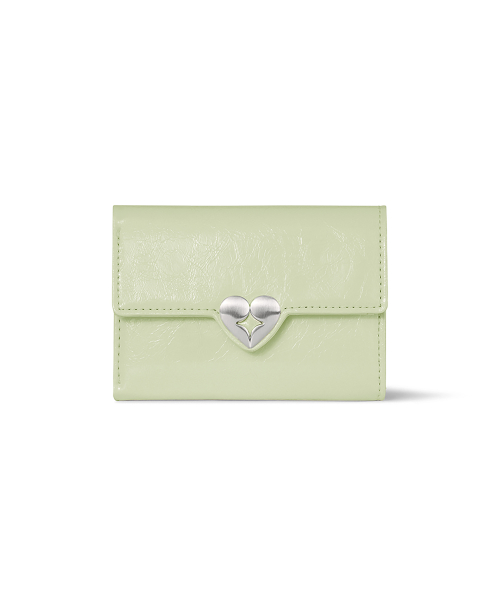 HEARTY FLAP WALLET - PISTACHIO