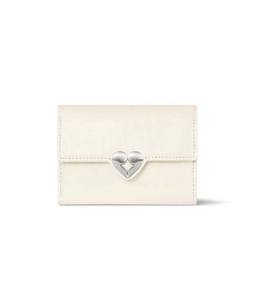 HEARTY FLAP WALLET - VANILLA