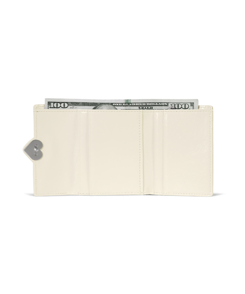 HEARTY FLAP WALLET - VANILLA