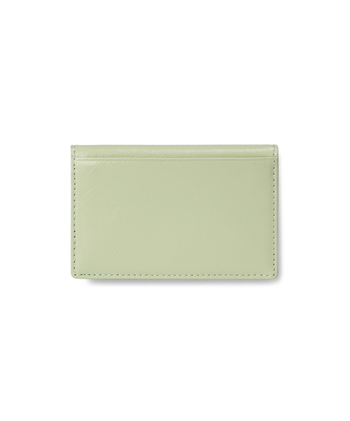 CRINKLE SOFT CARD CASE - PISTACHIO