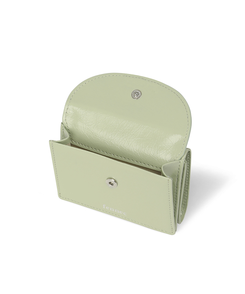 CRINKLE HALFMOON MINI WALLET - PISTACHIO