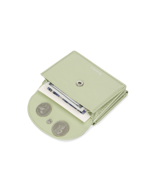 CRINKLE HALFMOON MINI WALLET - PISTACHIO